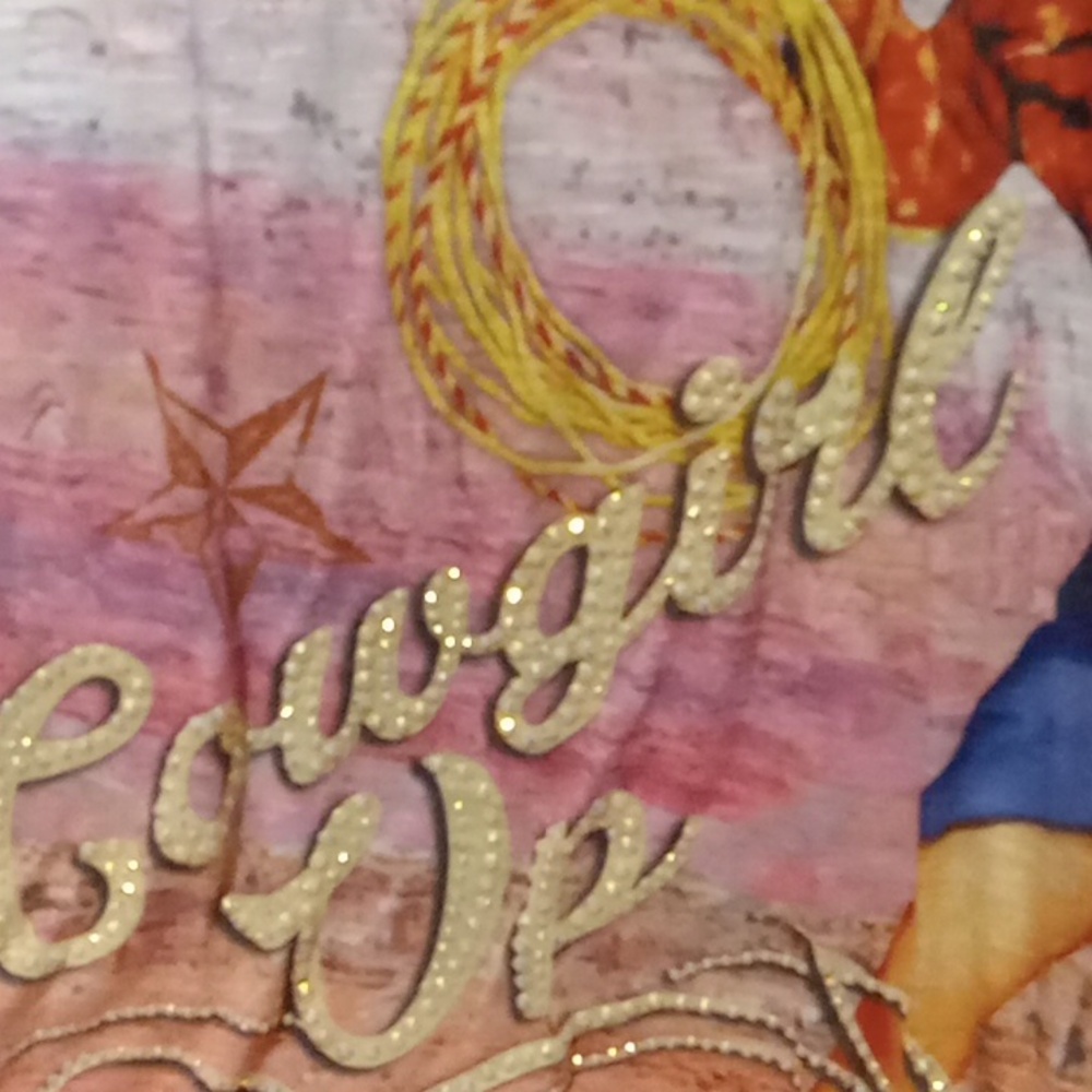 Sweet Gisele Rhinestone Cowgirl Western Tshirt - Picture 3 of 5